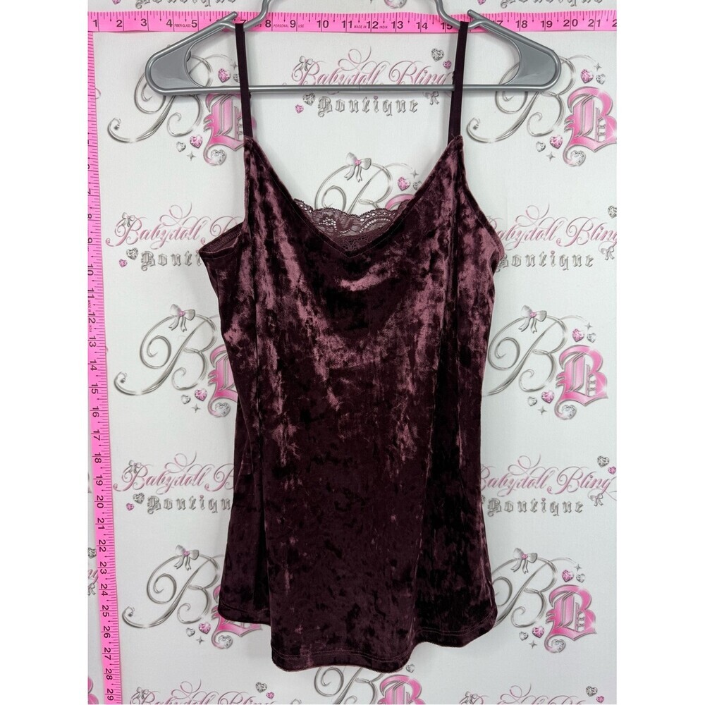 Kismet Velvet Lace Cami in Deep Plum